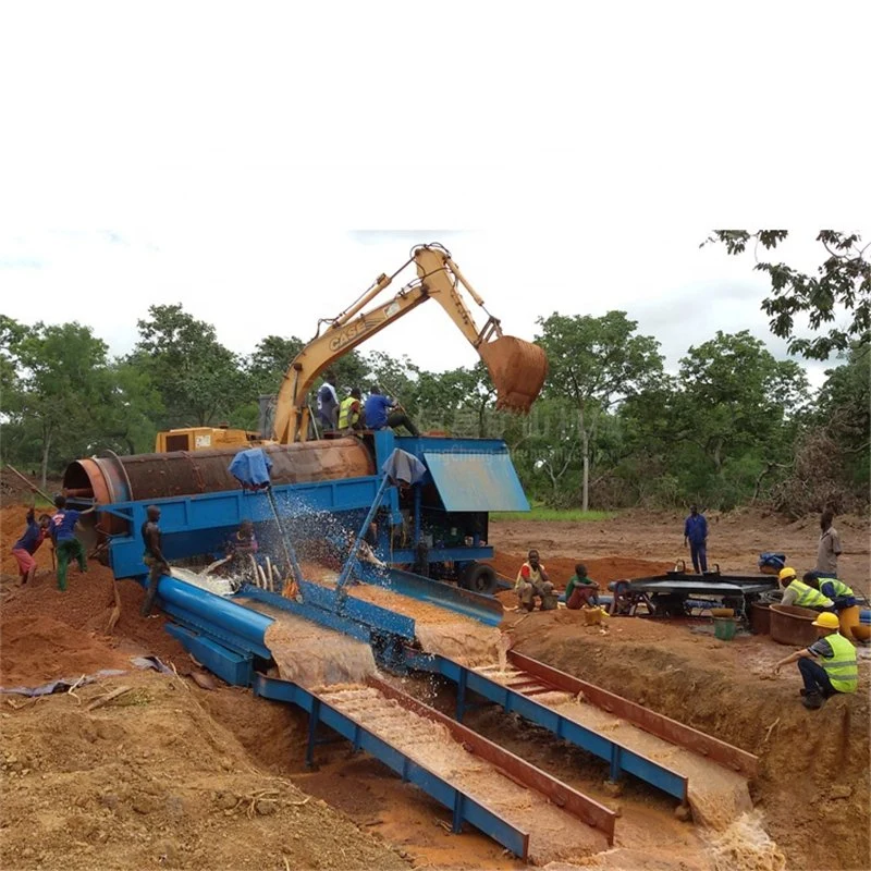 Ghana Gold Trommel Washing Plant Alluvial Gold Recovery Machine Sand Washer Mobile Gold Mining Plant