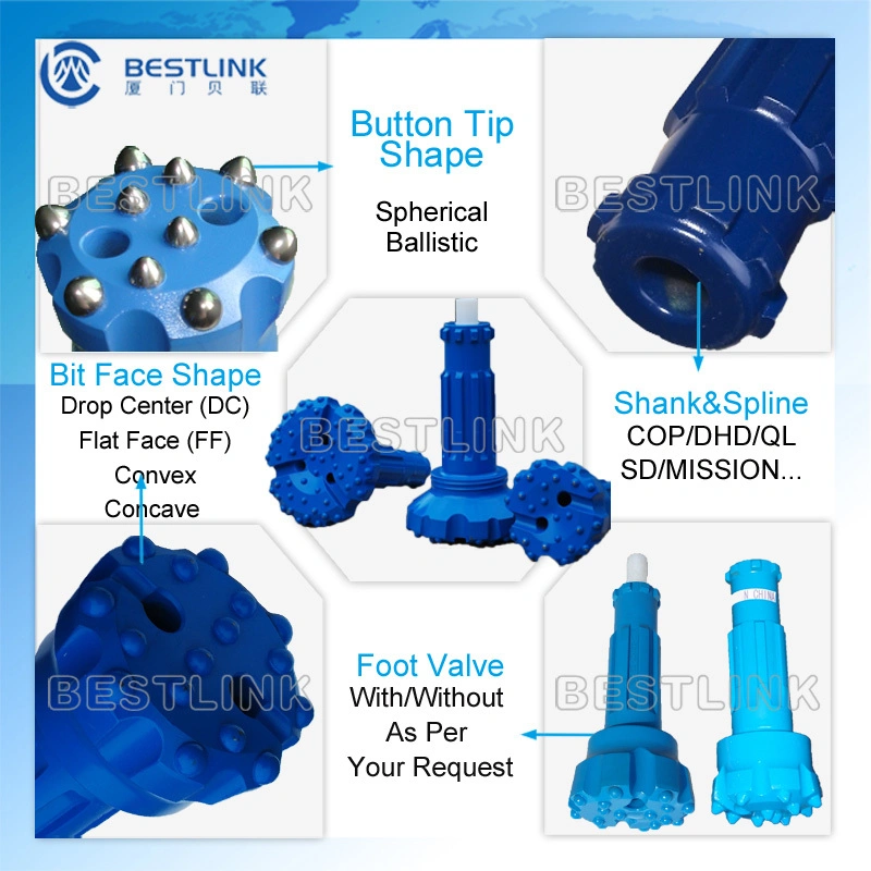 Low Air Pressure DTH Drilling Tools Button Bits for Water Well