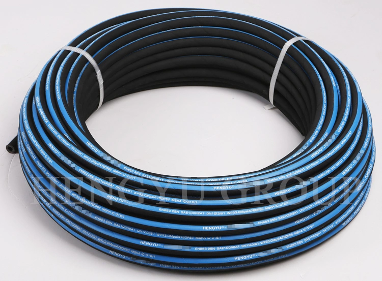 Fire Resistant 2 Layers Wire Braided Mandrel Built Rubber Hose SAE 100r2 Hydraulic Hose