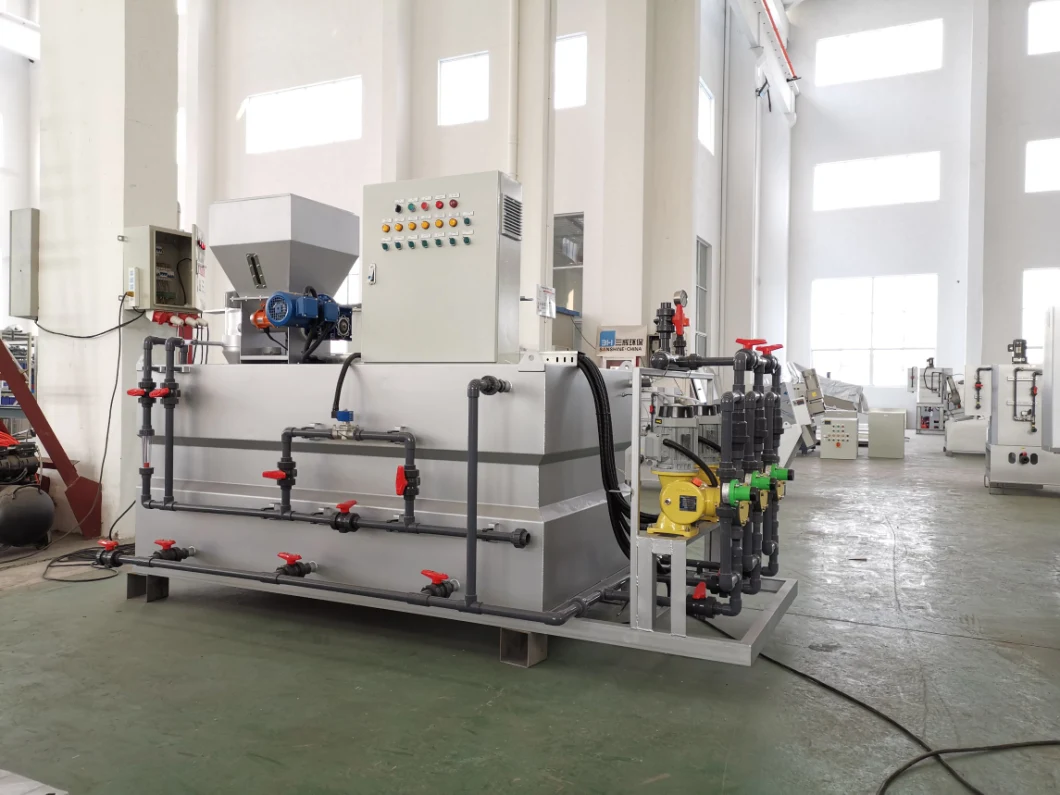 Unique Chemical Polymer Feed Tank Dosing Flocculation Unit Systems for Sewage Water Treatment Sludge Dewatering Process