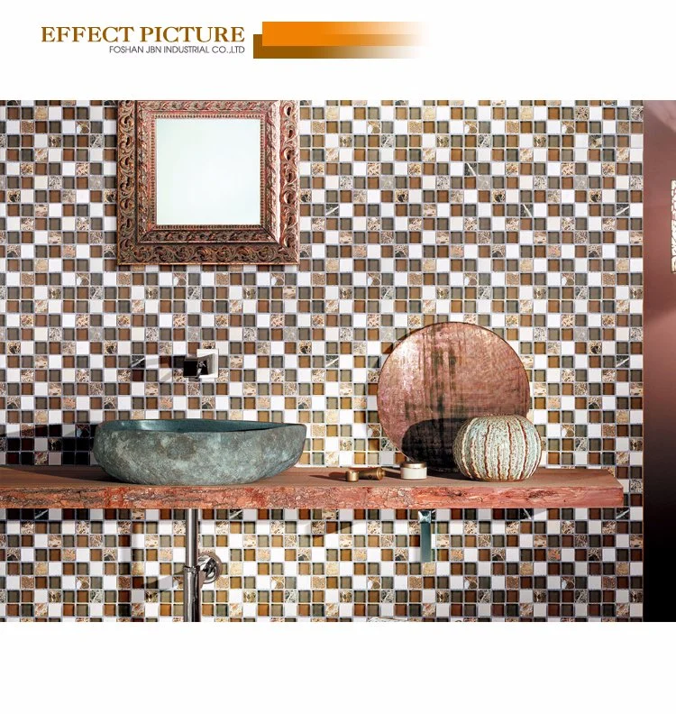 Interior Wall Design Kitchen Backsplash Glitter Glass Mosaic Tile (M430001)