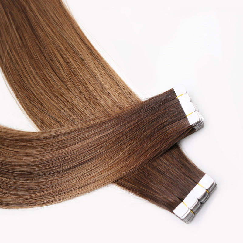 Top Tape Human Hair Extensions with Cuticles Long Durable Time No Dry