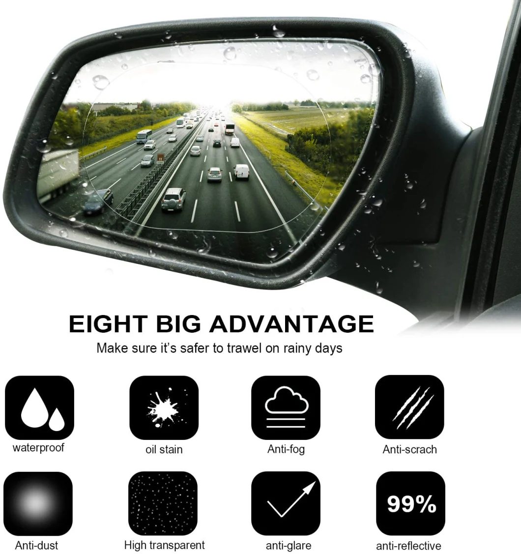 Car Rear View Mirror Film Waterproof Protective Film Anti Fog Anti Glare Anti Scratch for Cars Blind Spot Safe Driving