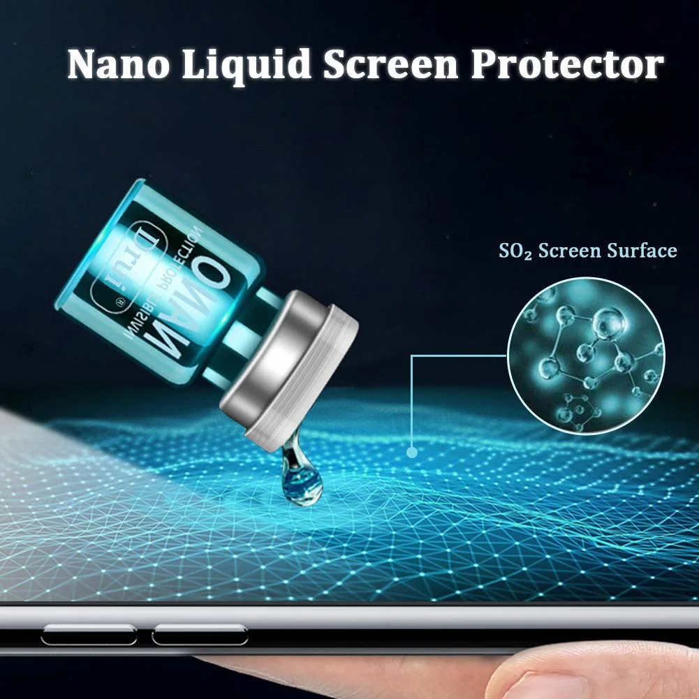 China Factory 99% Invisible Protection Nano Glass Liquid Screen Protector 9h Anti-Scratch Tempered Glass HD Fits All Mobile Phone Screen
