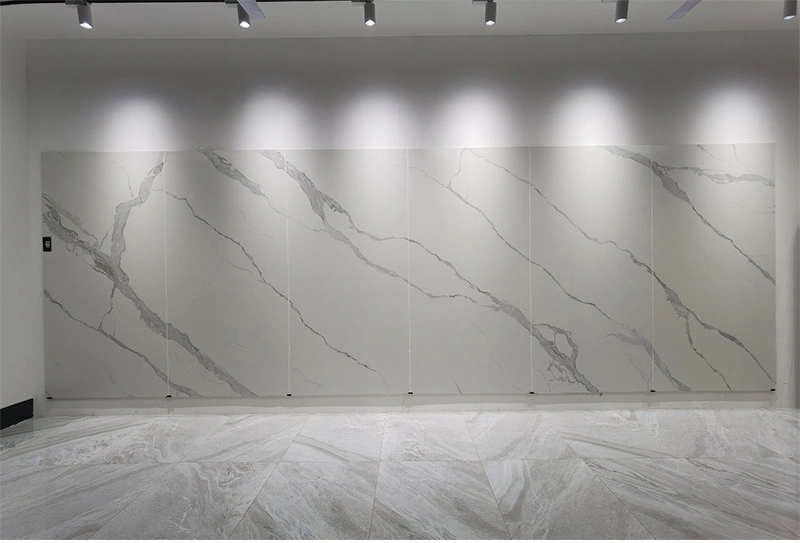Thin Large Porcelain Slab Calacatta White Sintered Stone for Wall Background