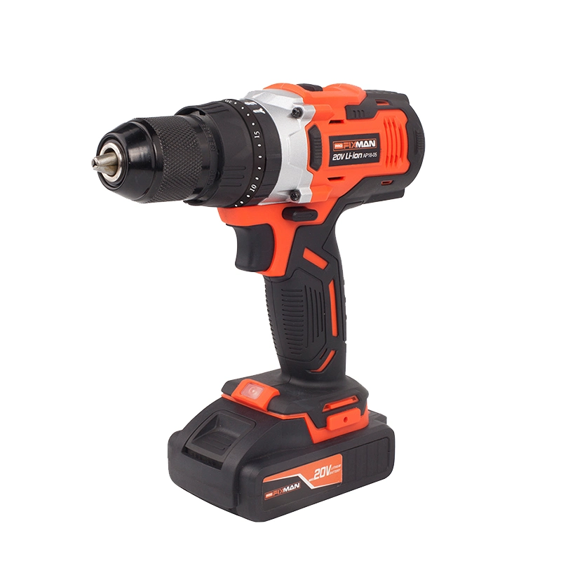 20V 55n. M High Torque Power Drill Cordless Impact Drill Hammer Drill Impact Drill Lithium Drill