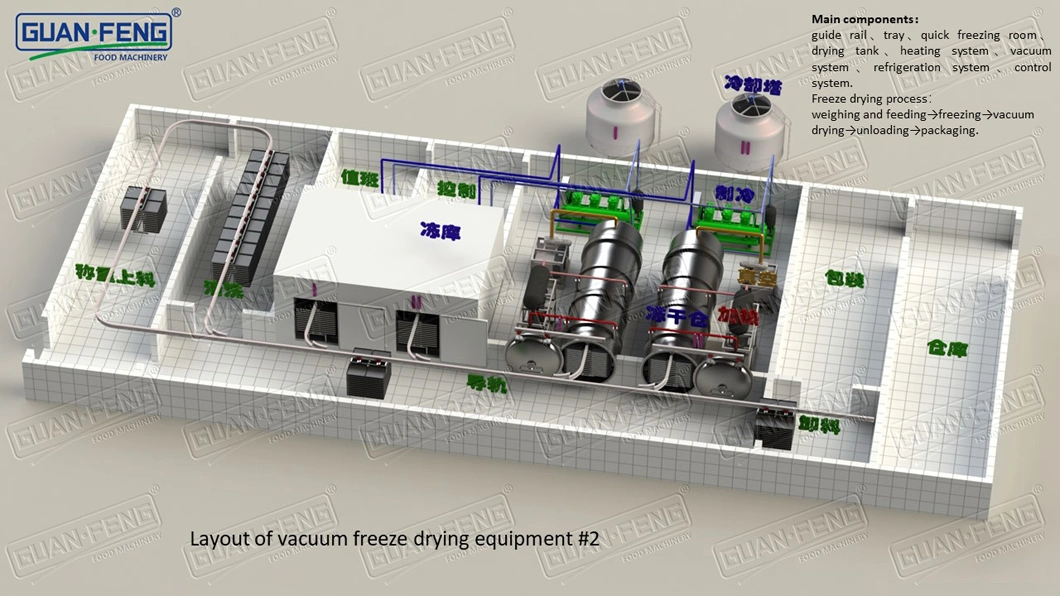 50m2 Vacuum Freeze Dryer for Freeze-Dried Herbs Processing Industry