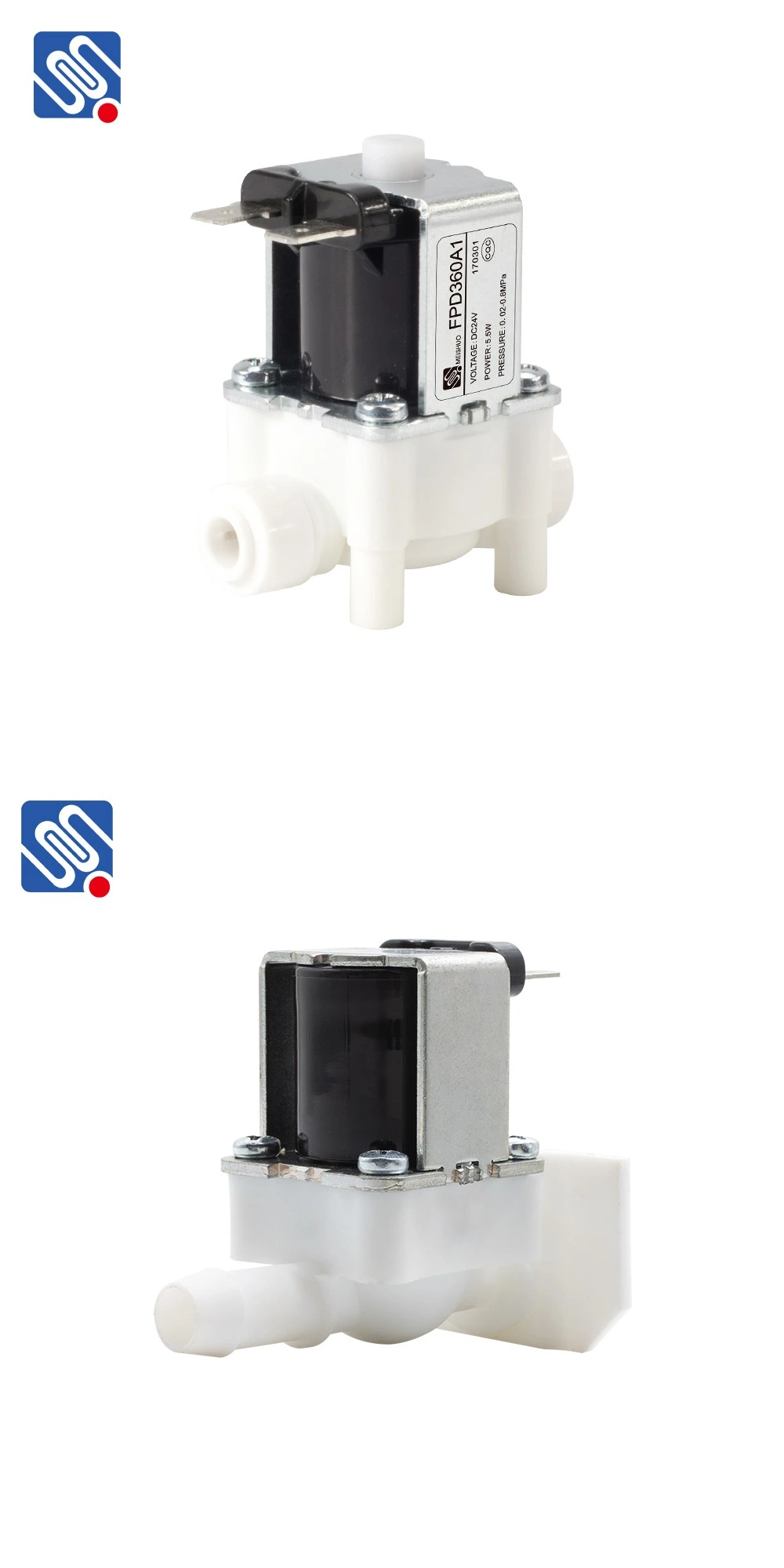 Normally Colse Solenoid Valve Meishuo Fpd360W 3/8'' Water Inlet Valve Plastic Valve Water Valve