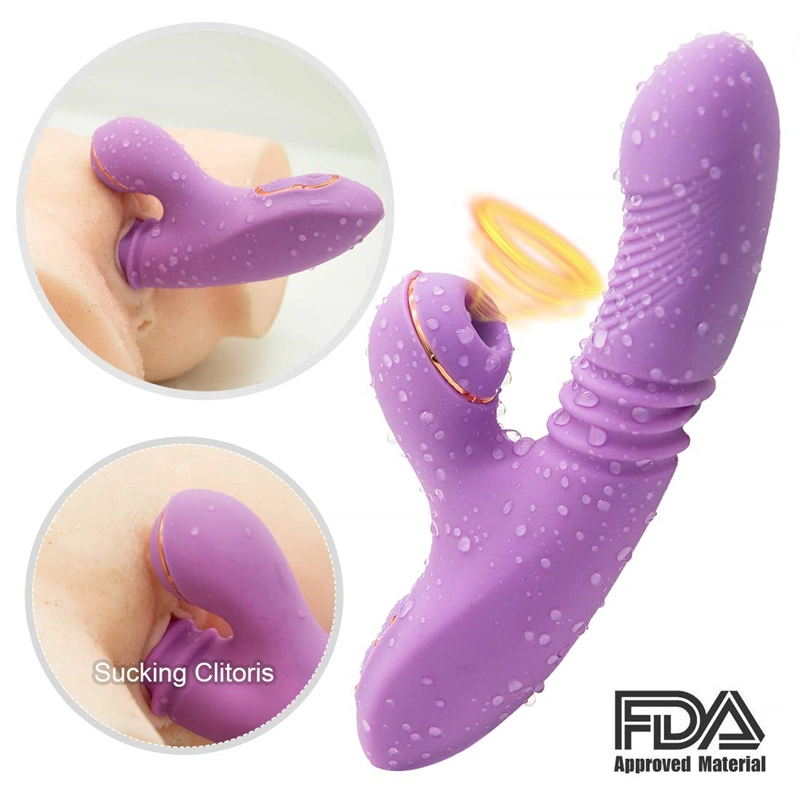 Magic Wand Nipple Sucking Vibrating G Spot Thrusting Clit Sucker Vibrator