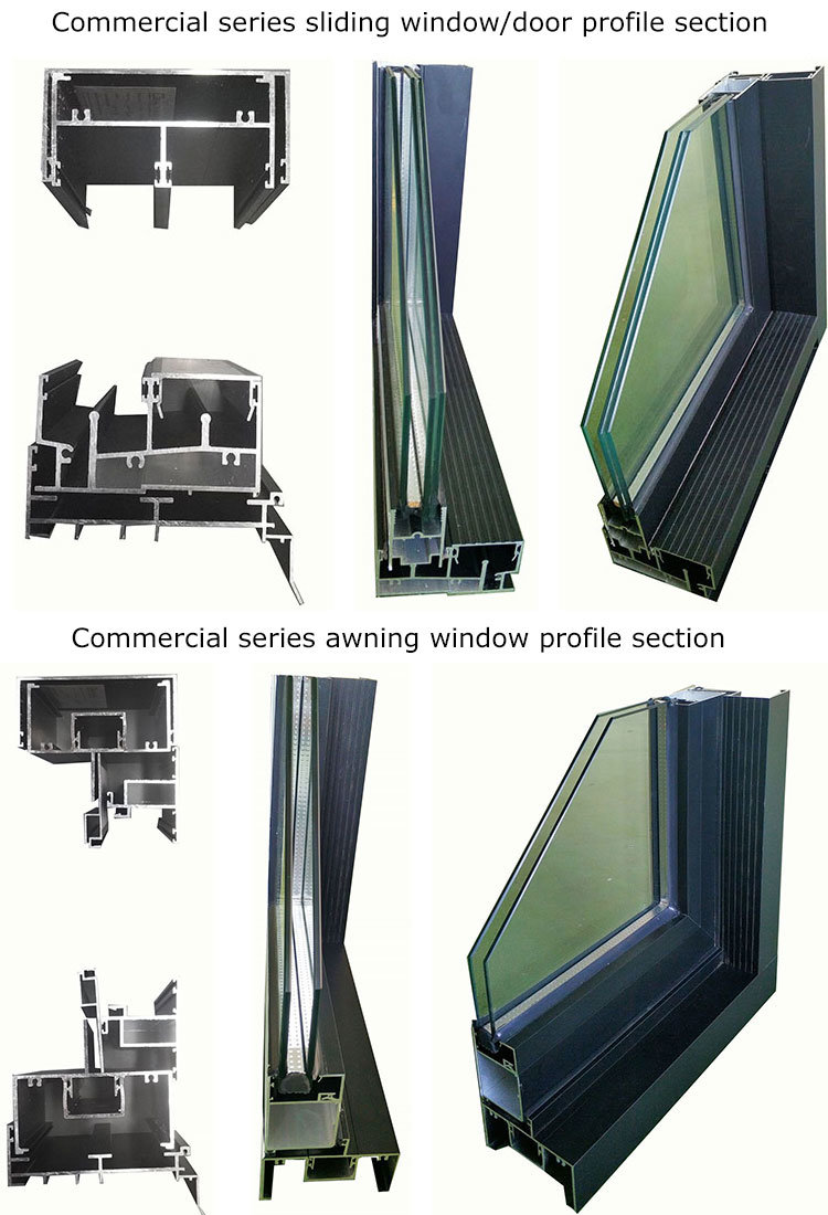 Matt Black Aluminum Window Casement Window Double Glass Window for Australia Market