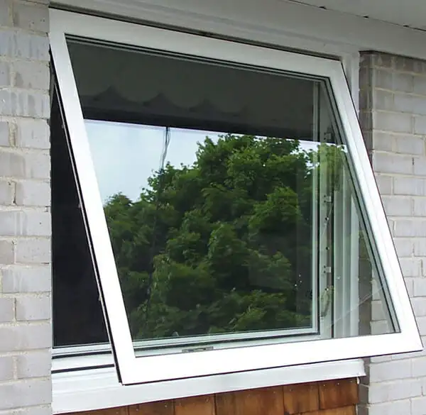 White Modern Design Double Glass Aluminium Frame Awning Window for Bathroom Bedroom