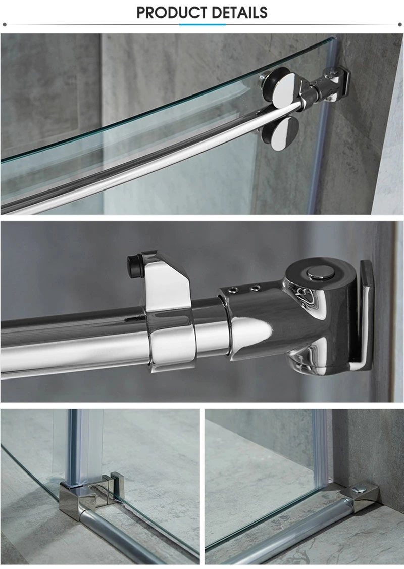 Bathroom Frameless Curved Single Sliding Shower Glass Door