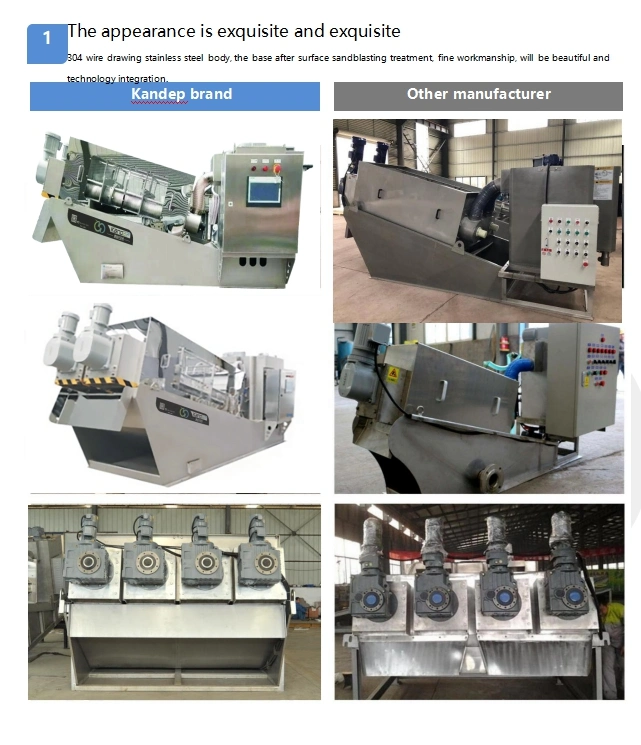 Volute Type Sludge Dehydration Multi-Plate Screw Press Dewater Machine for Slaughter House Waste Water Treatment