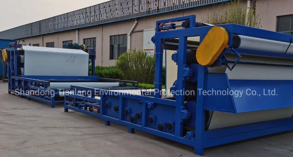 Solid Liquid Separation Equipment Electroplate Sewage Belt Filter Press Machinery with Automatic Press Cloth Cleaning Device