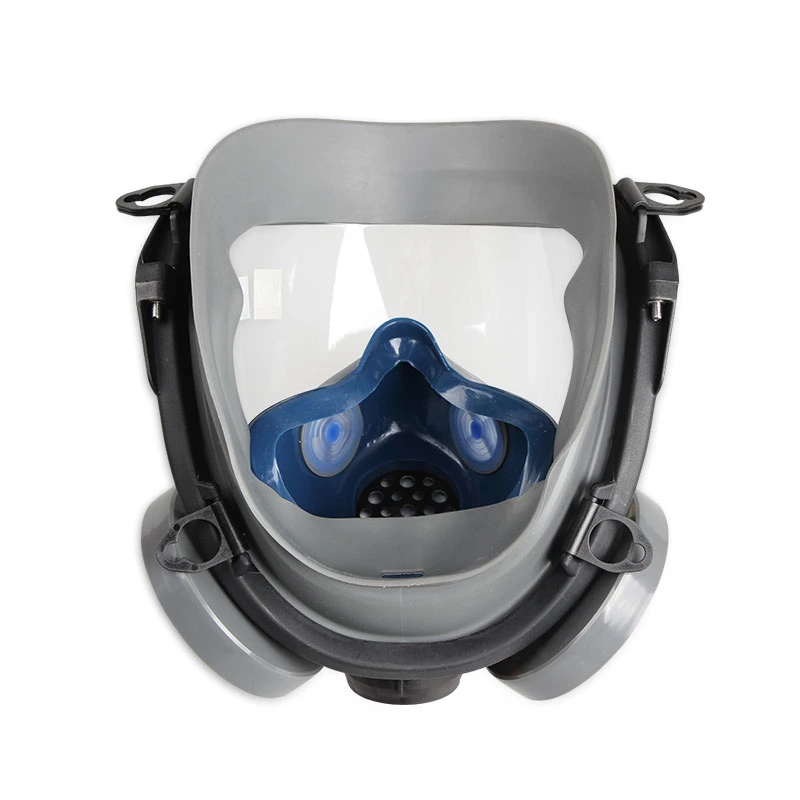 Full Face Rubber Respirator with Double Filters Chemical Full Face Gas Mask
