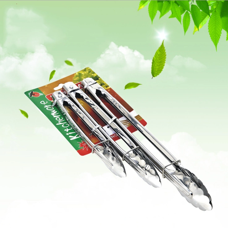 Kitchen Household Food Clip Stainless Steel Food Tongs Barbecue Tongs