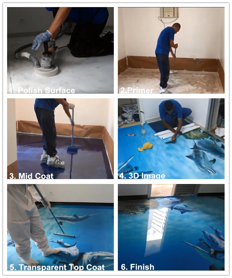 Hard Clear Liquid 128 Epoxy Resin Floor Paint for 3D Floor Coating