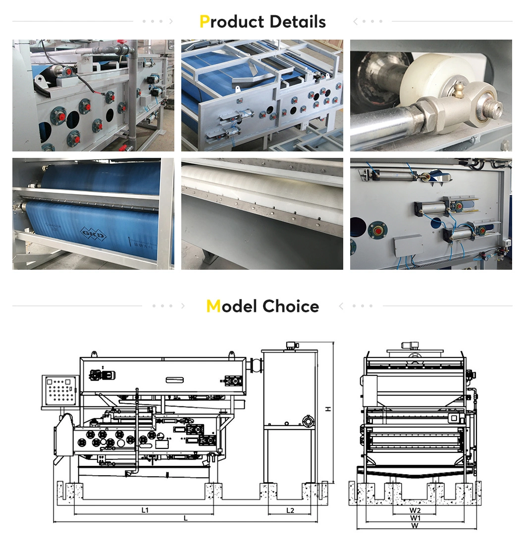 ISO9001 Belt Type Dewatering Sludge Press Dehydrator for Municipal Sewage Wastewater Treatment