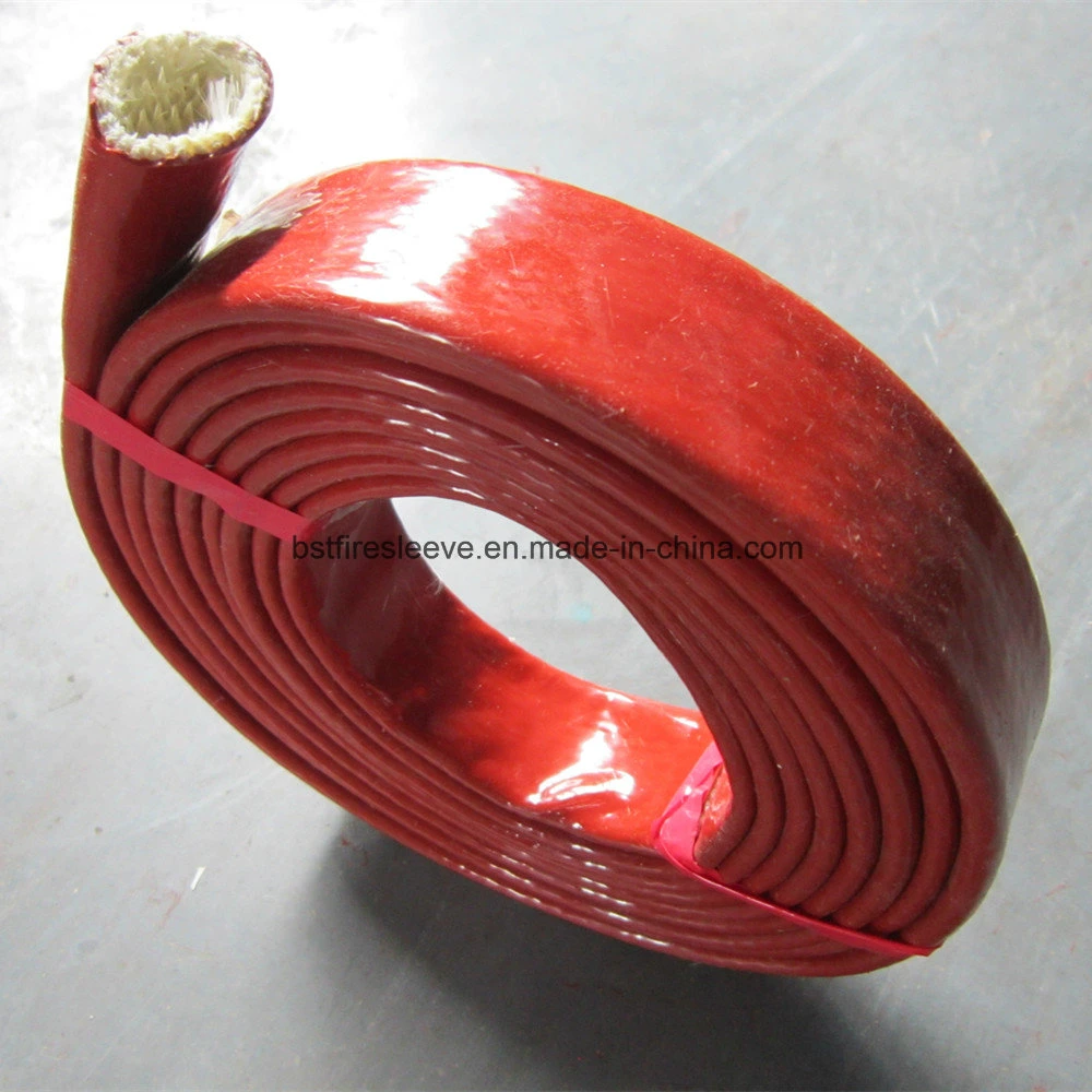 Hydraulic Hose Cover Iron Oxide Red Silicone Rubber Fire Protection Sleeving