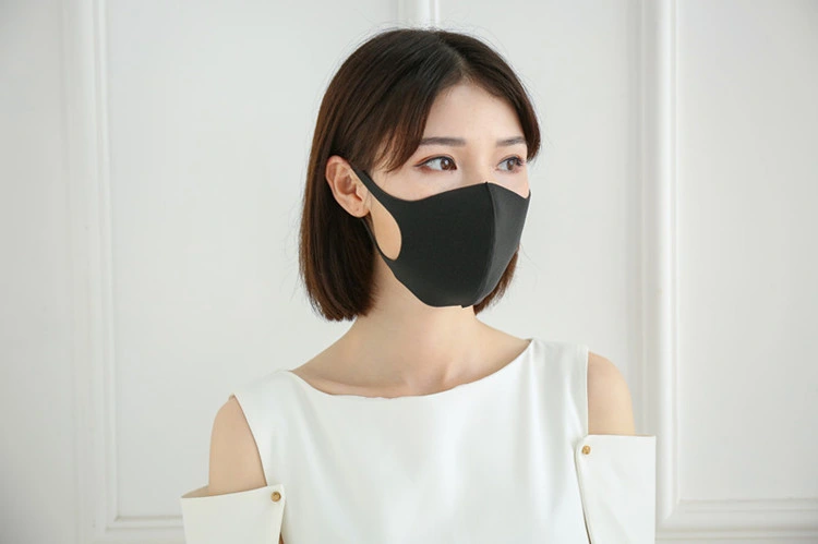 Waterproof Smoke Proof Anti-Pollen Black Colorful Sponge Face Mask 3D