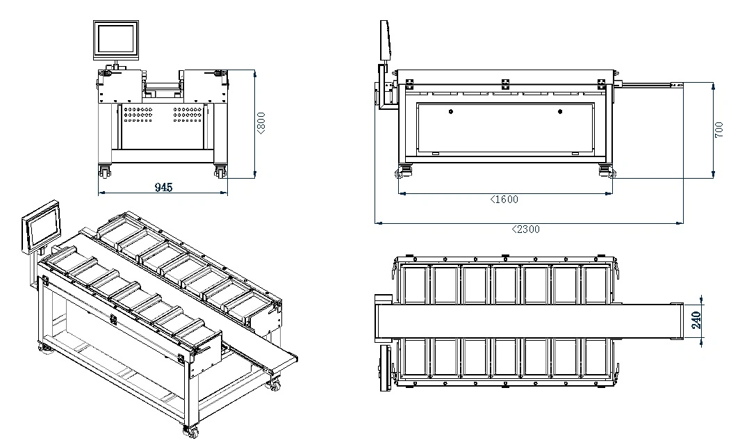 Waterproof Structurer Intelligent Batching Machine for Fish Fillet