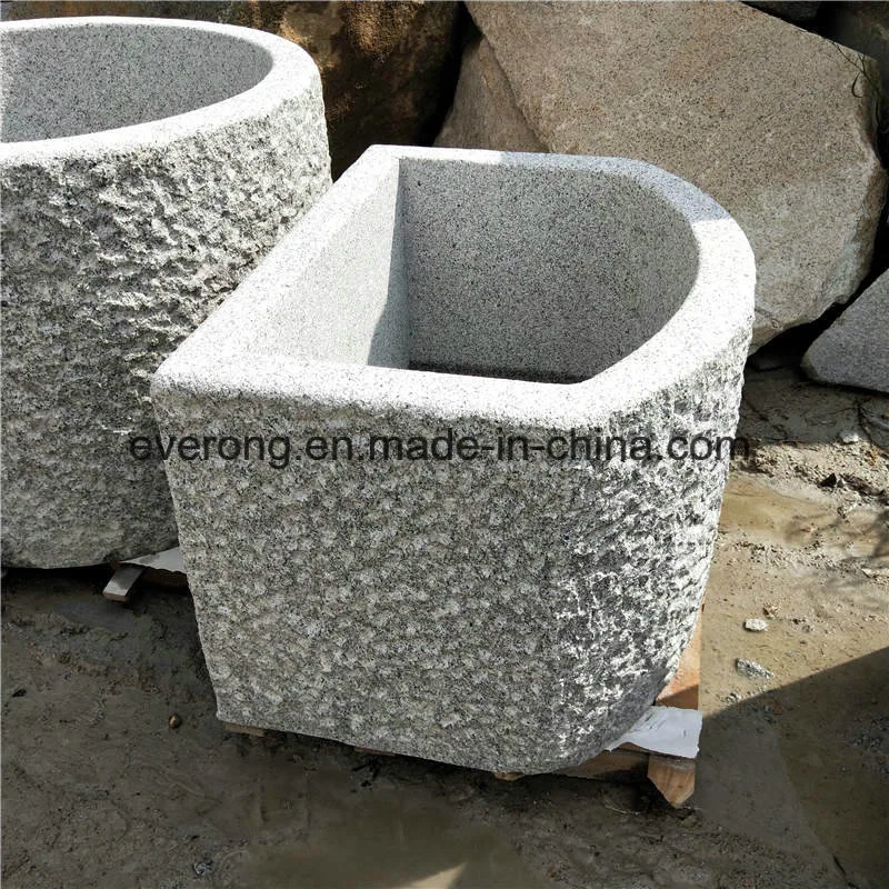 Half Round Natural Granite Sink Stone Pot Stone Pond for Garden Ornament