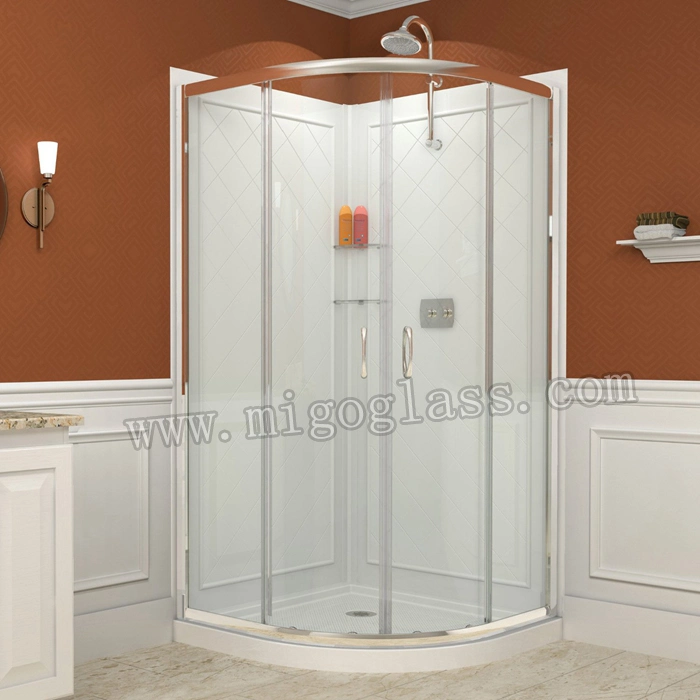 Ultra Clear Tempered Bent Frameless Tempered Glass Shower Door