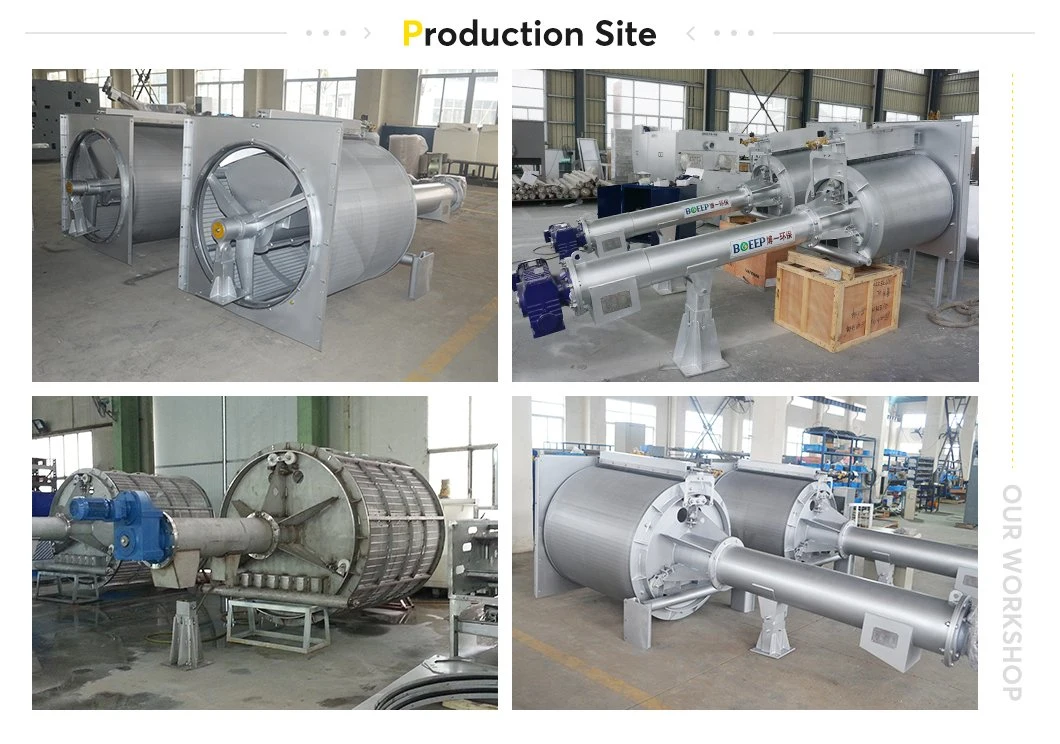 Municipal Wastewater Treatment System Plant External Fed Rotary Drum Screening Machine