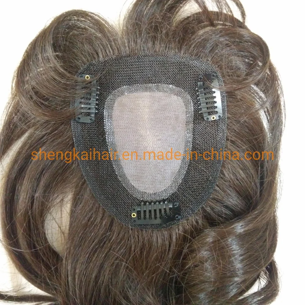 Premium Quality Human Hair Synthetic Hair Mix Topper Hair Piece