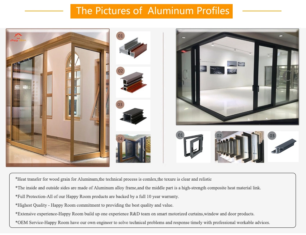 Metal Profile Interior Exterior Aluminium Sliding Door Folding Door with Double Glass