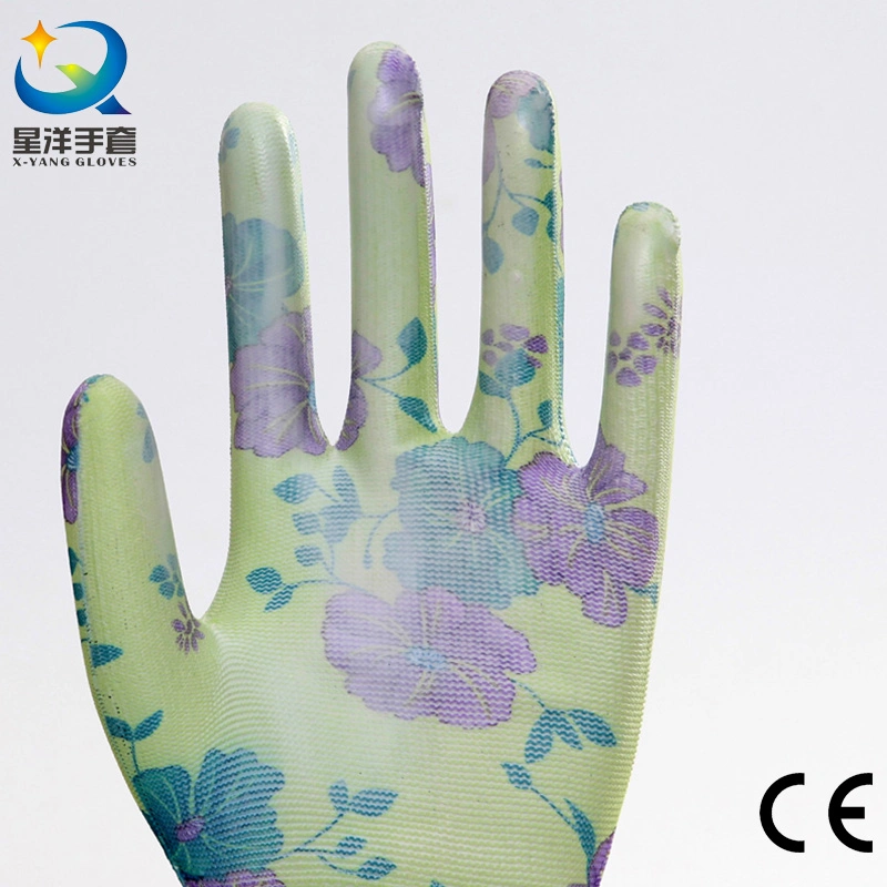 PU Palm Coated Safety Protective Working Gloves Automotive Assembly