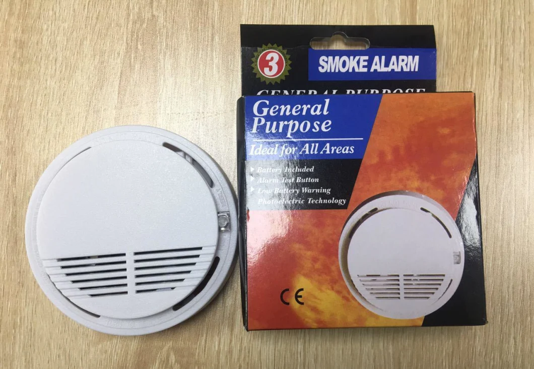 Fire Manufacture Photoelectric Smoke Alarm Fire Detector 9V Battery Powered