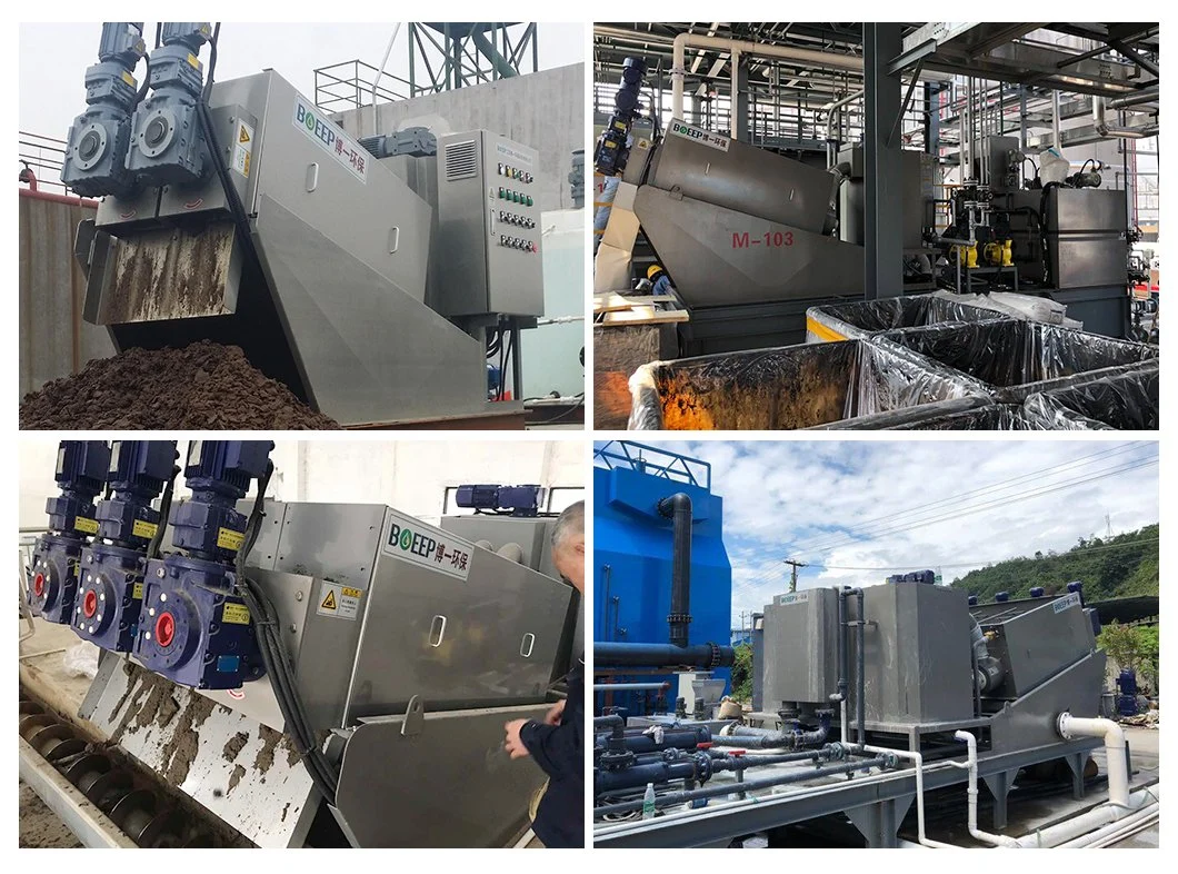 Wwtp ETP China Factory Biochemical Sludge Treatment Dehydrating Volute Multi Disc Screw Filter Press