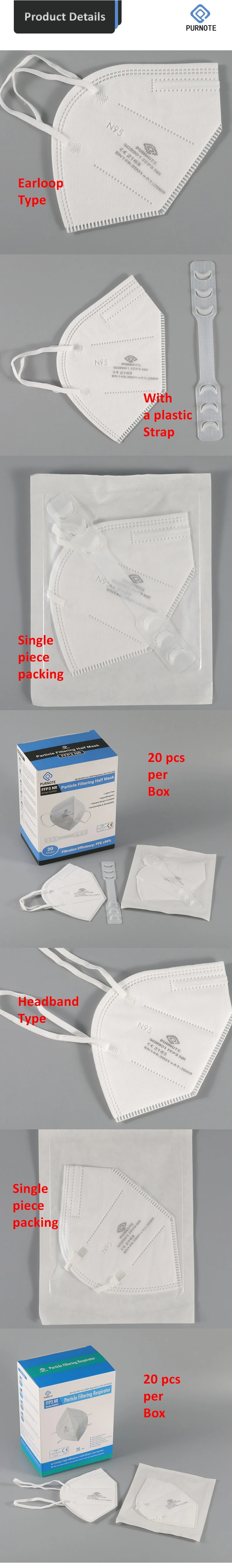 Box Good Quality Wholesale Stylish Breathable FFP3 Anti-Smog Respirator Filtering Efficiency Custom Half Mask