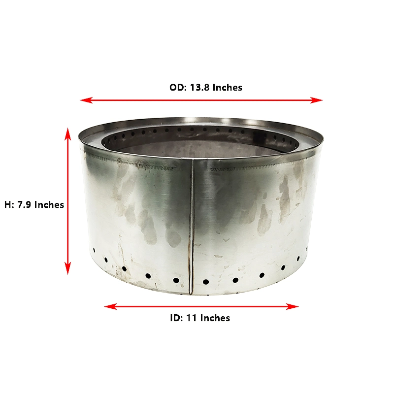 D: 13.8 Inches Folding Portable Stainless Steel Fire Pit Flame Genie Suit for Outdoor Camping