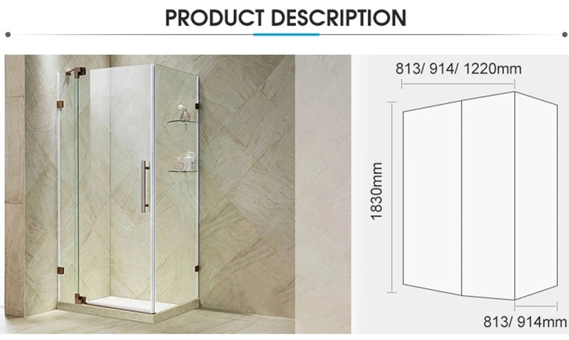 Bathroom Frameless Shower Door Shower Enclosure Pivot Glass Door