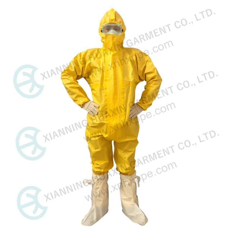 PPE Equipment Splash Spray Resistance SMS+PE Coated Chemical Protective Clothing Coverall