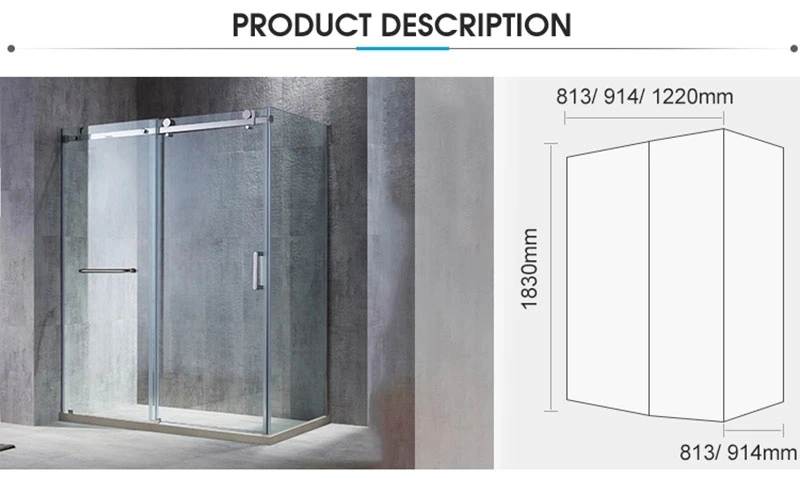 Frameless Sliding Customize Glass Shower Rooms Sliding Doors