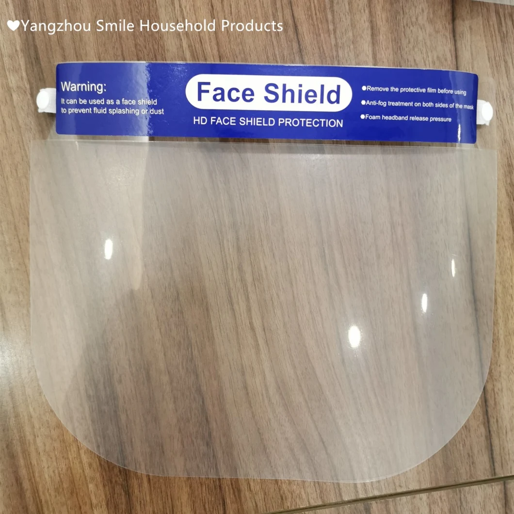 Transparent HD Anti Fog Safety Protective Face Shield with Protective Film on Both Side