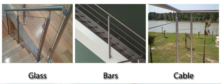 Stainless Steel Balcony Railing, Glass Porch Railing for Balcony
