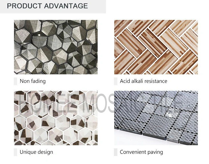 Fashion Wavy Glass Tile and Metal Backsplash Mosaic Mixed Wall Tile