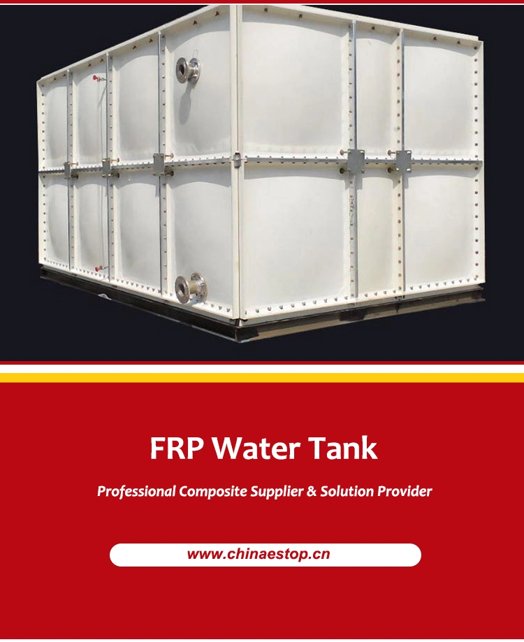 Fiberglass Bolted Modular Assemble Water Tank/ SMC Panel FRP/GRP Sectional Portable Rectangular Plastic Water Storage Tank/ Fire Water Tank/ Drinking Water Tank