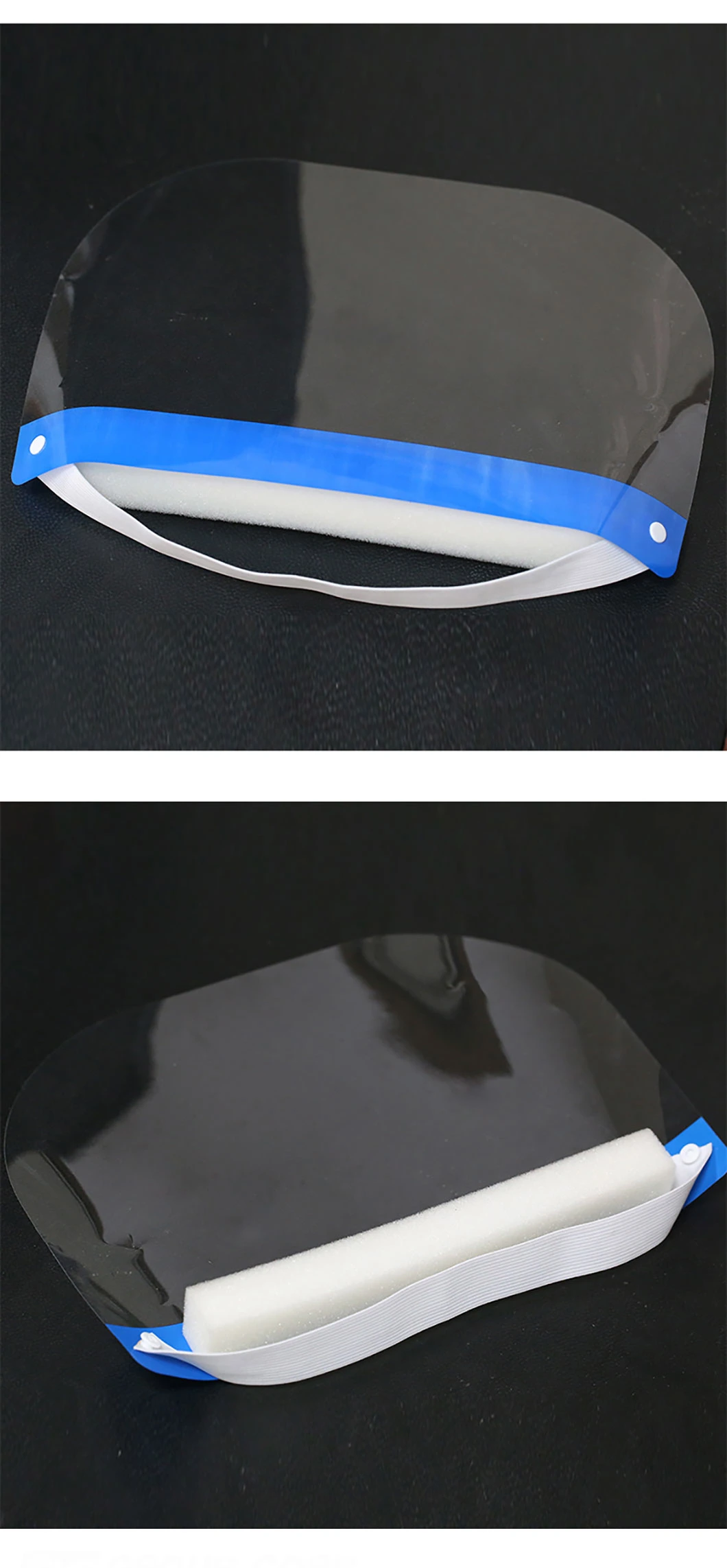 Transparent Visor with Elastic Band and Protective Film, Anti-Fog Clear