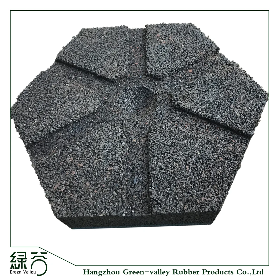 Factory Customized Colorful Hexagon Rubber Tiles Mats for Outdoor Walkway Pathway /Playground/Garden/Walkway/Courtyard/Balcony