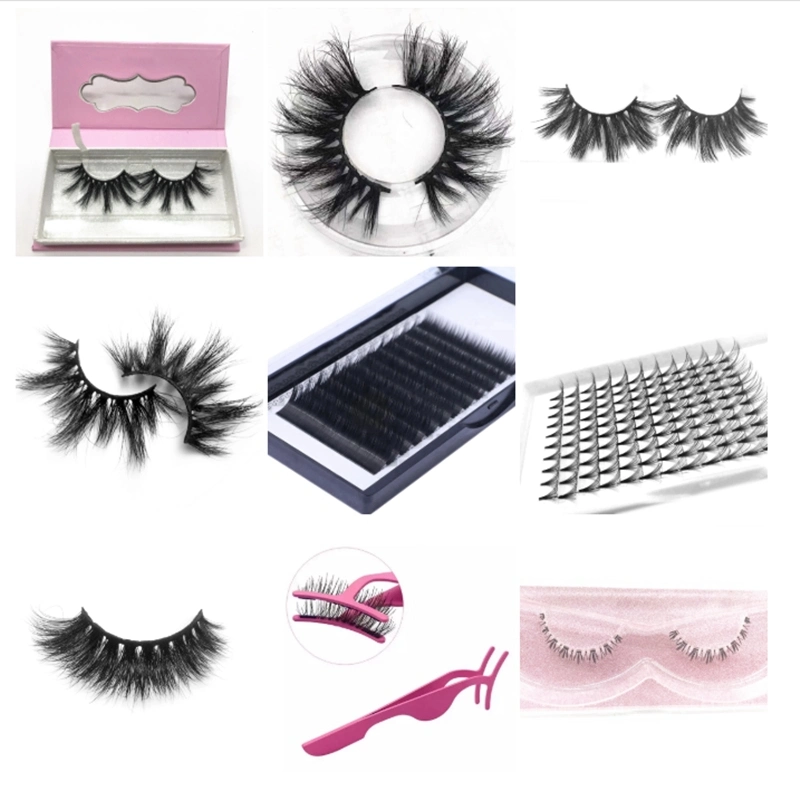 Wholesale Private Label 5D Mink Eyelashes with Packaging Box Lash Curlers