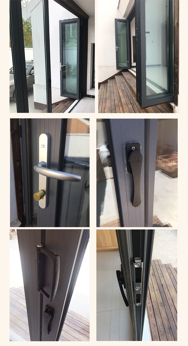 Waterproof Patio Thermal Break Aluminum Glass Folding Door