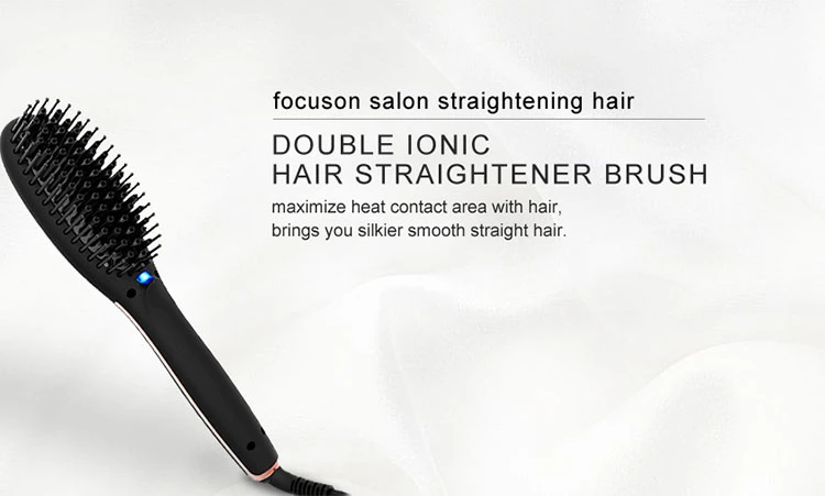 Custom Made 2 in 1 Ionic Hair Straightener Brush (Q20)