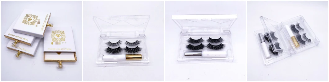 Mirror Customized Boxes for Wholesale Vegan Eyelashes Glue Curlers Cruelty Free Mink False Eye Lashes