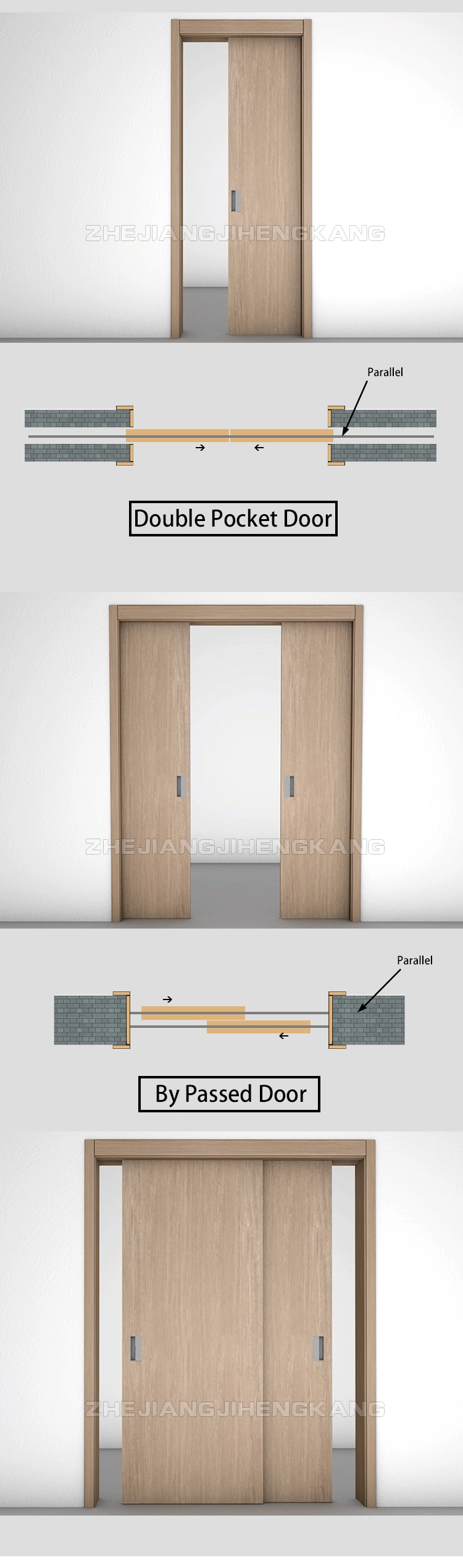 Solid Teak Wood Sliding Door Sandblast Glass Sliding Door