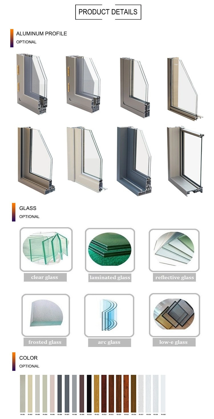 Aluminum House Window Metal Window Low-E Glass Sliding Windows